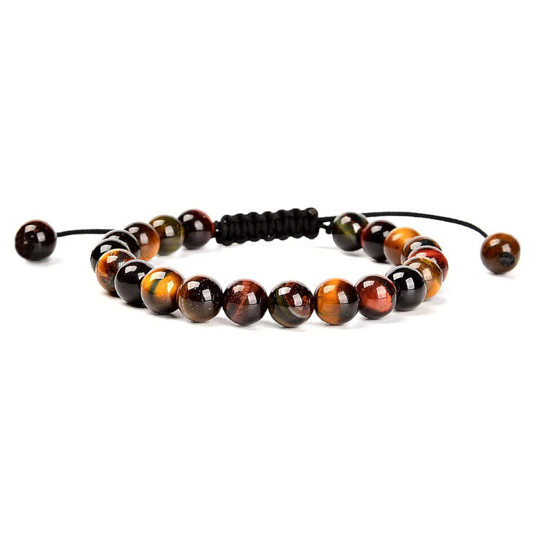 Nimara Ritual Natural Healing Power Gemstone Crystal Beads Unisex Adjustable Macrame Bracelet