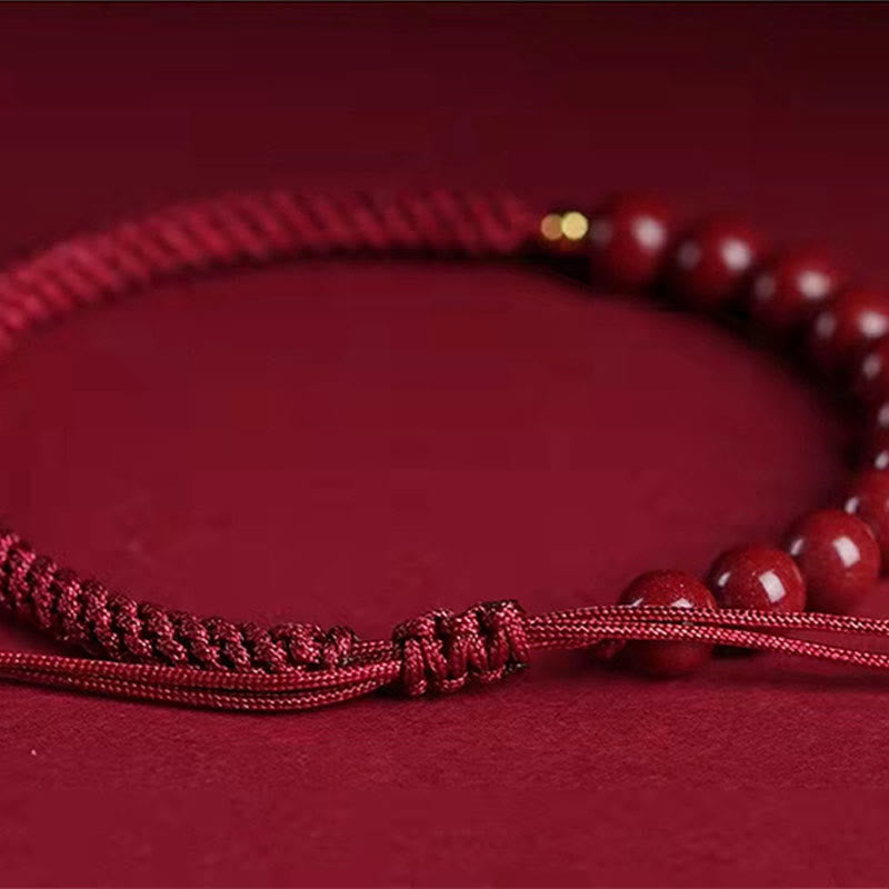Nimara Ritual Natural Cinnabar King Kong Knot Blessing String Bracelet