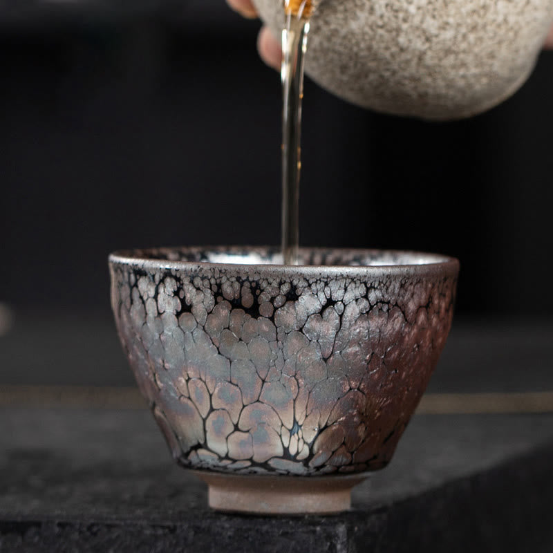 Nimara Ritual Handmade Cherry Blossoms Sakura Design Chinese Jianzhan Ceramic Teacup Kung Fu Tea Cup