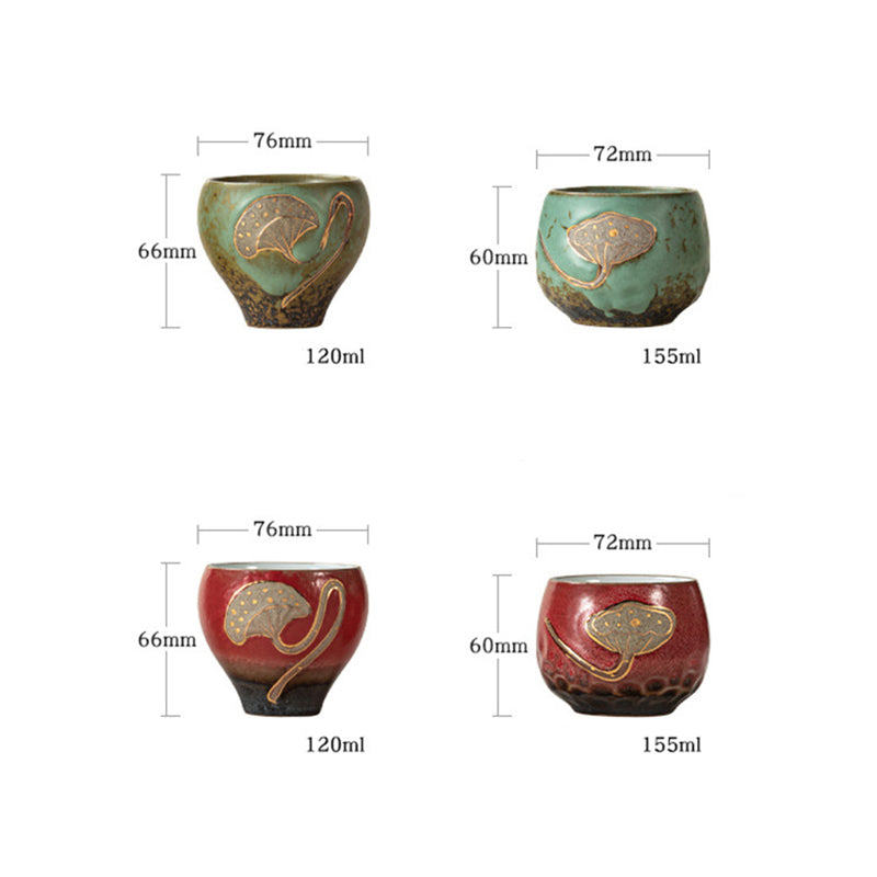 Nimara Ritual Lotus Pod Engraved Teacup Kung Fu Tea Cup