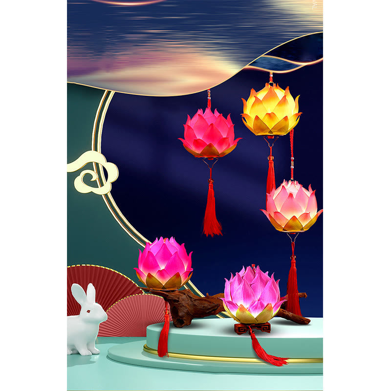 Nimara Ritual DIY Lotus Flower Dragon Lantern Tassel Lamp Decoration