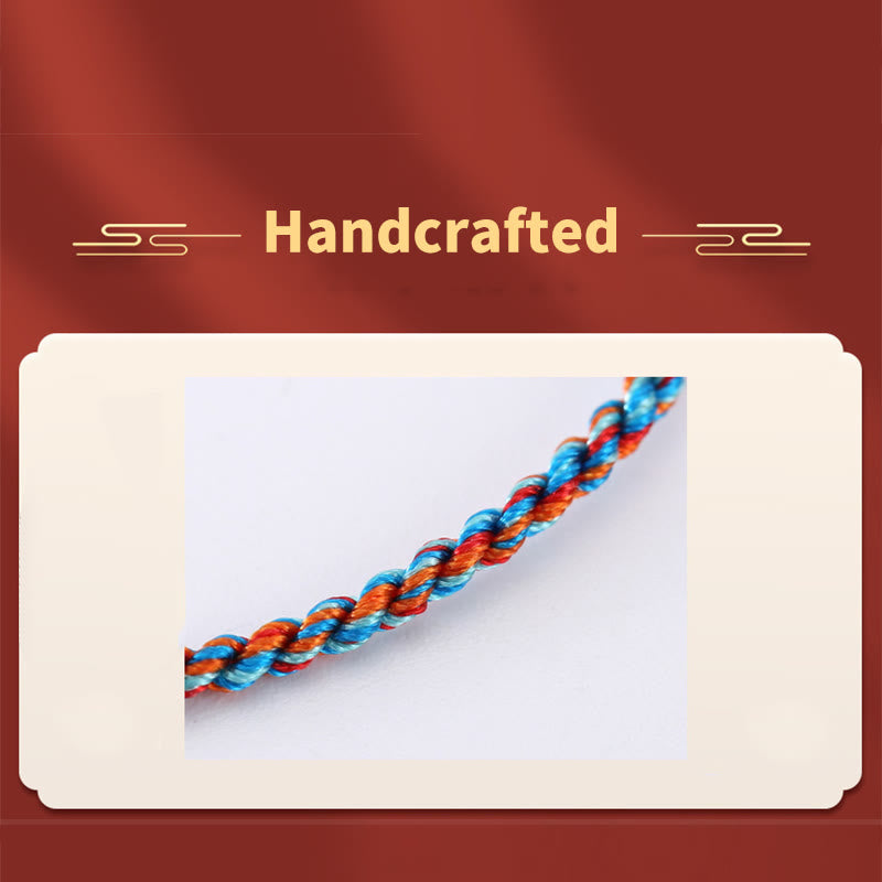 Nimara Ritual 925 Sterling Silver Zongzi Pattern Luck Multicolored Handcrafted Bracelet
