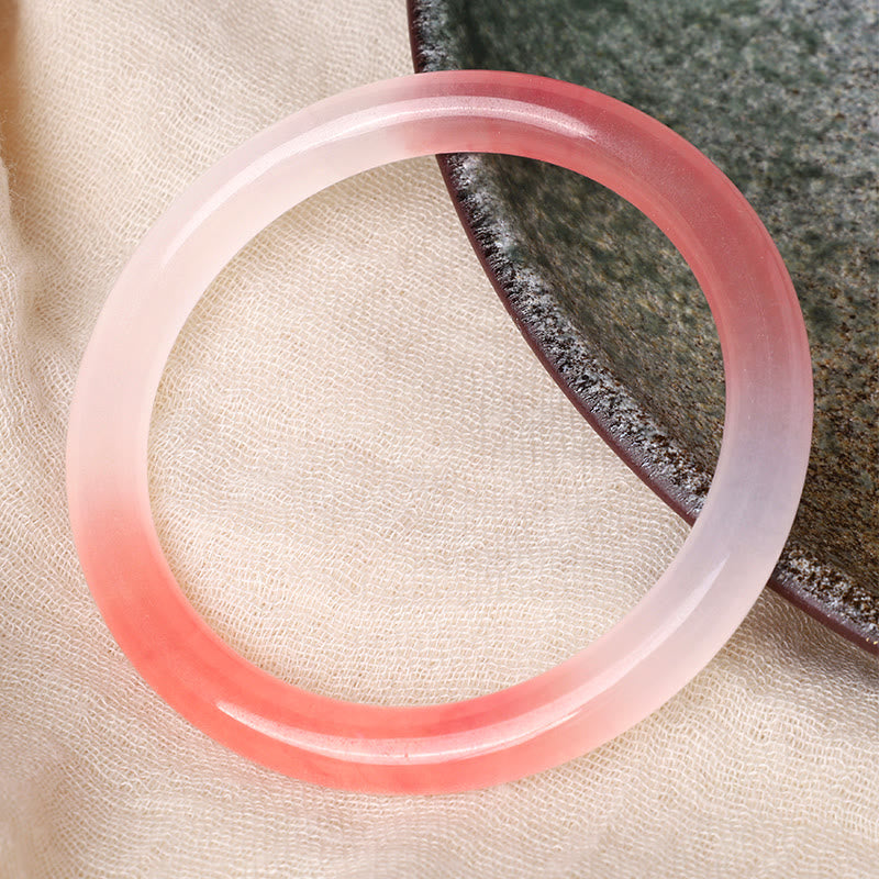 Nimara Ritual Pink Golden Silk Jade Wealth Bracelet Bangle