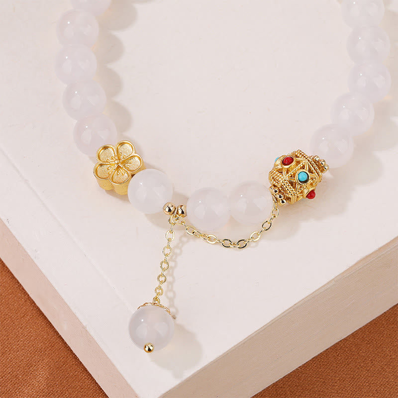 Nimara Ritual Natural Red Agate White Agate Peach Blossom Self-acceptance Bracelet