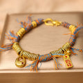 Nimara Ritual Handmade Tibetan Lucky Fortune Multicolored Rope Braid Bracelet