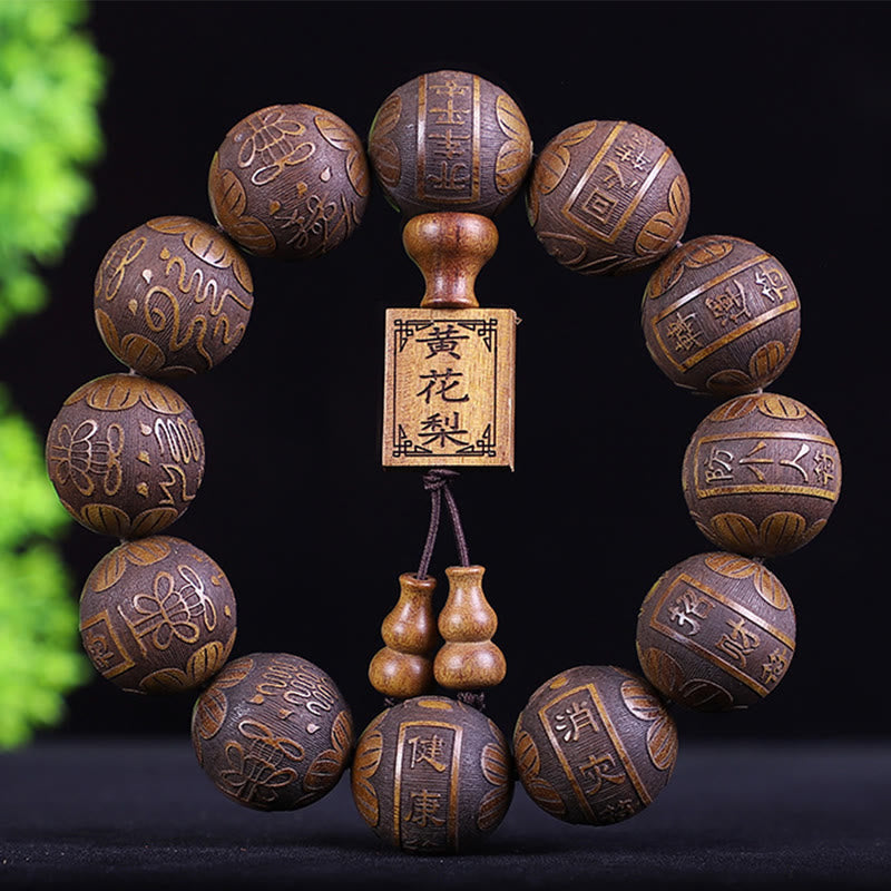 Nimara Ritual Chinese Zodiac Rosewood Ebony Copper Coin PiXiu Carved Warmth Bracelet