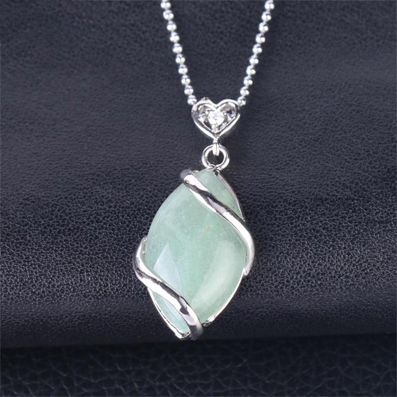 Nimara Ritual Marquise Pattern Natural Crystal Stone Charm Necklace Pendant