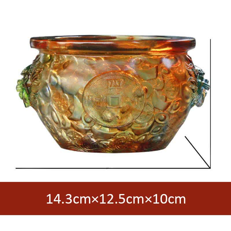 Nimara Ritual Handmade Liuli Crystal Treasure Bowl Art Piece Home Decoration