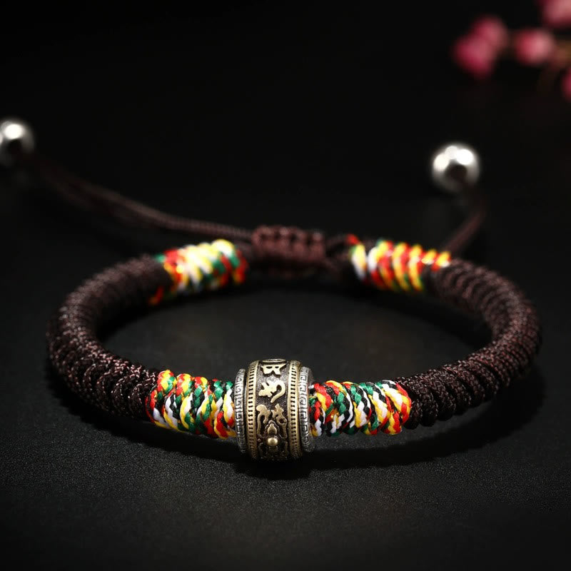 Nimara Ritual 925 Sterling Silver Om Mani Padme Hum King Kong Knot Faith Bracelet