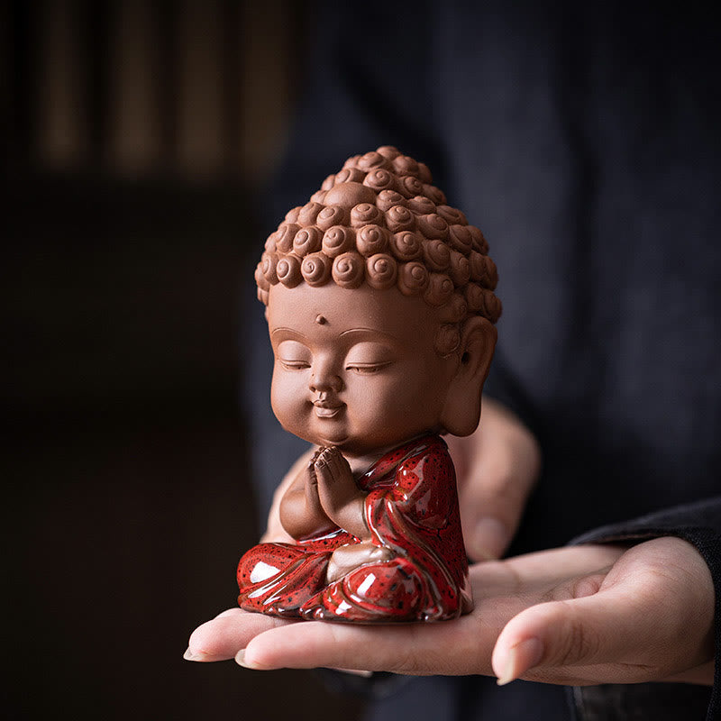 Nimara Ritual Mini Gautama Buddha Sakyamuni Kwan Yin Avalokitesvara Ksitigarbha Serenity Ceramic Desk Decoration