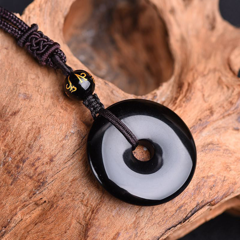 Nimara Ritual Tibetan Obsidian Protection Necklace