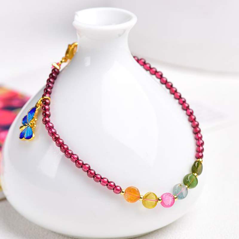 Nimara Ritual Garnet Tourmaline Butterfly Protection Bracelet Anklet