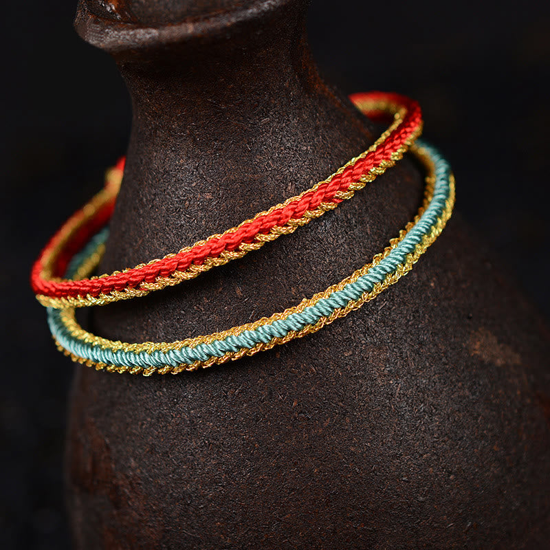 Nimara Ritual Two-Color Rope Handcrafted Eight Thread Peace Knot Bracelet