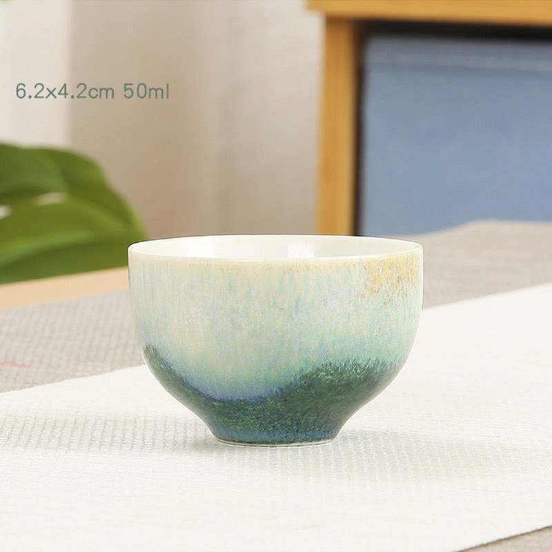 Nimara Ritual Creative Green Ceramic Teacup Kung Fu Tea Cups