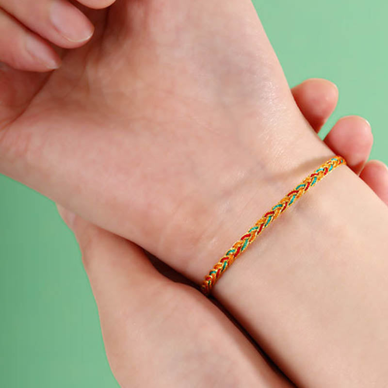 Nimara Ritual Handmade Multicolored Dragon Scale Pattern Braid String Bracelet