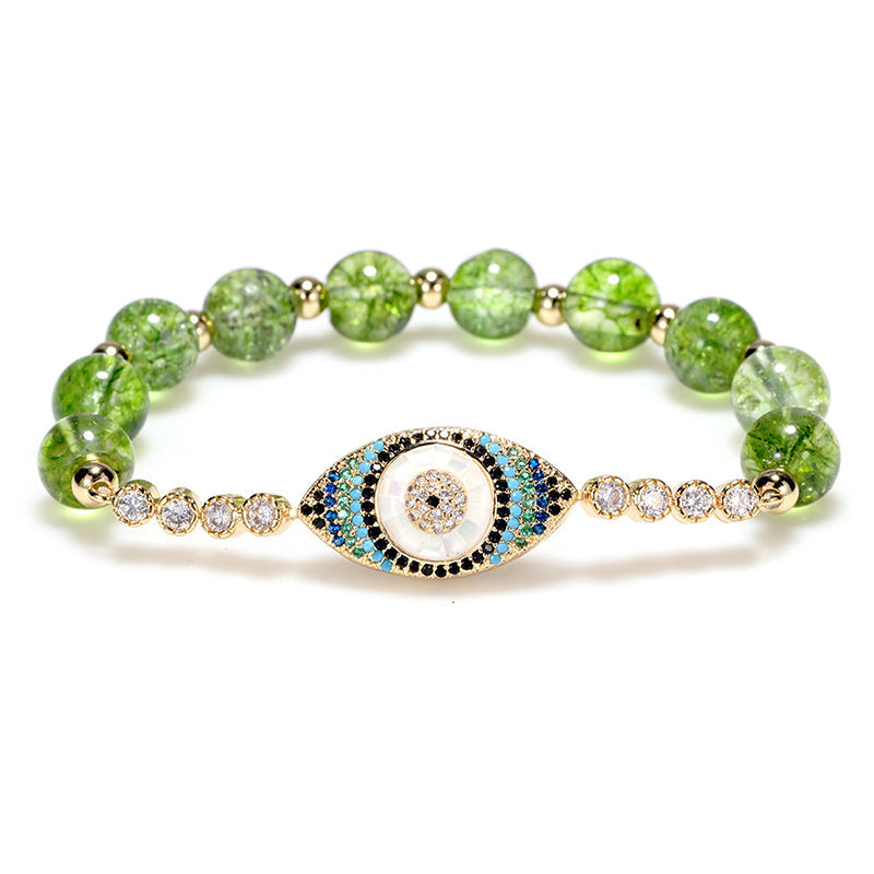 Nimara Ritual Natural Peridot Evil Eye Abundance Bracelet