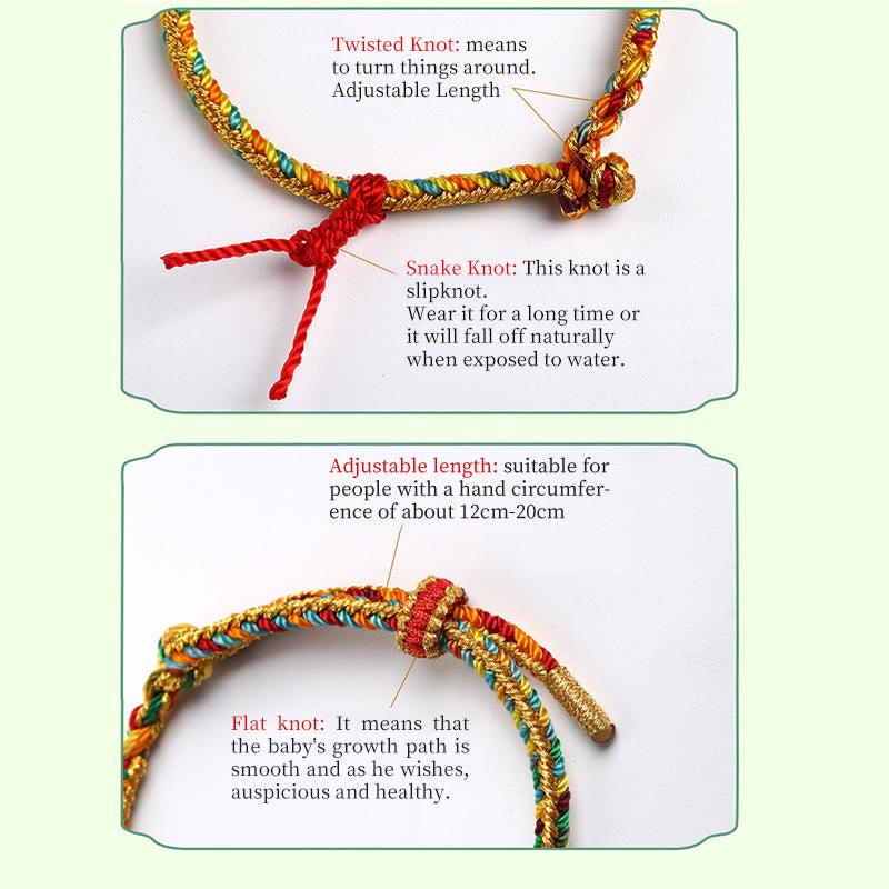 Nimara Ritual 925 Sterling Silver Dragon Boat Festival Fu Character Zongzi Pattern Luck Handmade Multicolored Child Adult Bracelet