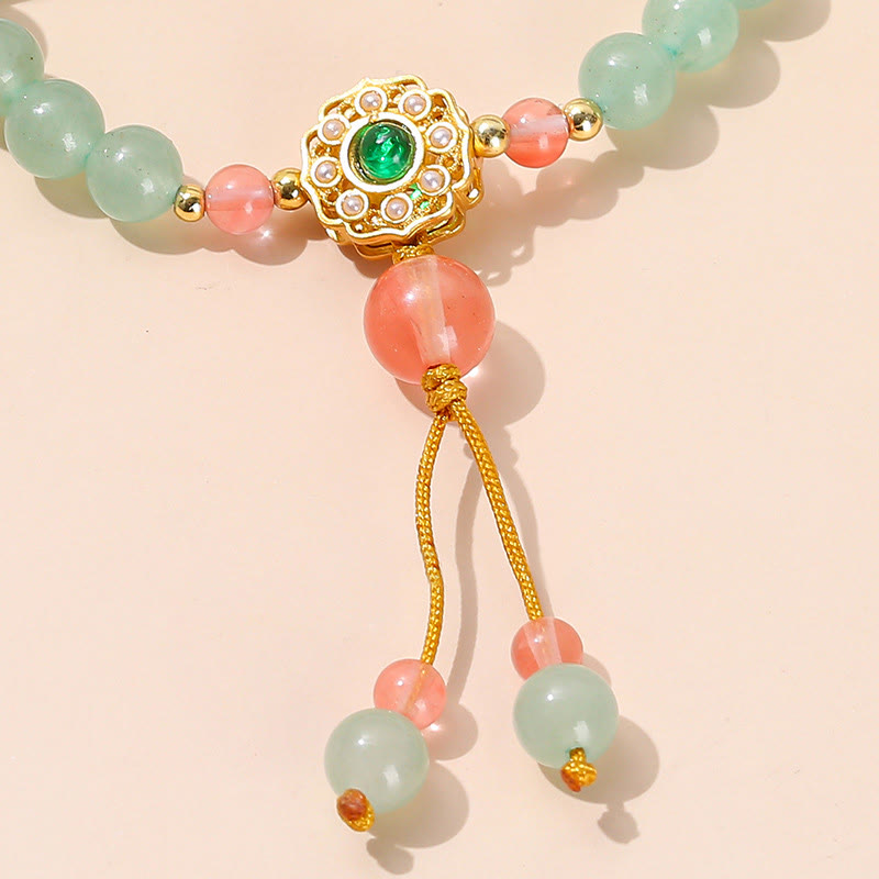 Nimara Ritual Green Aventurine Luck Bead Tassel Bracelet