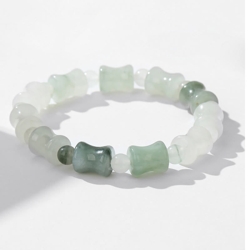 Nimara Ritual Jade Coconut Shell Bamboo Pattern Abundance Luck Bracelet