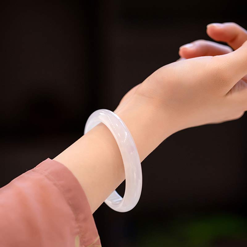 Nimara Ritual Natural Chalcedony Harmony Positive Bracelet Bangle