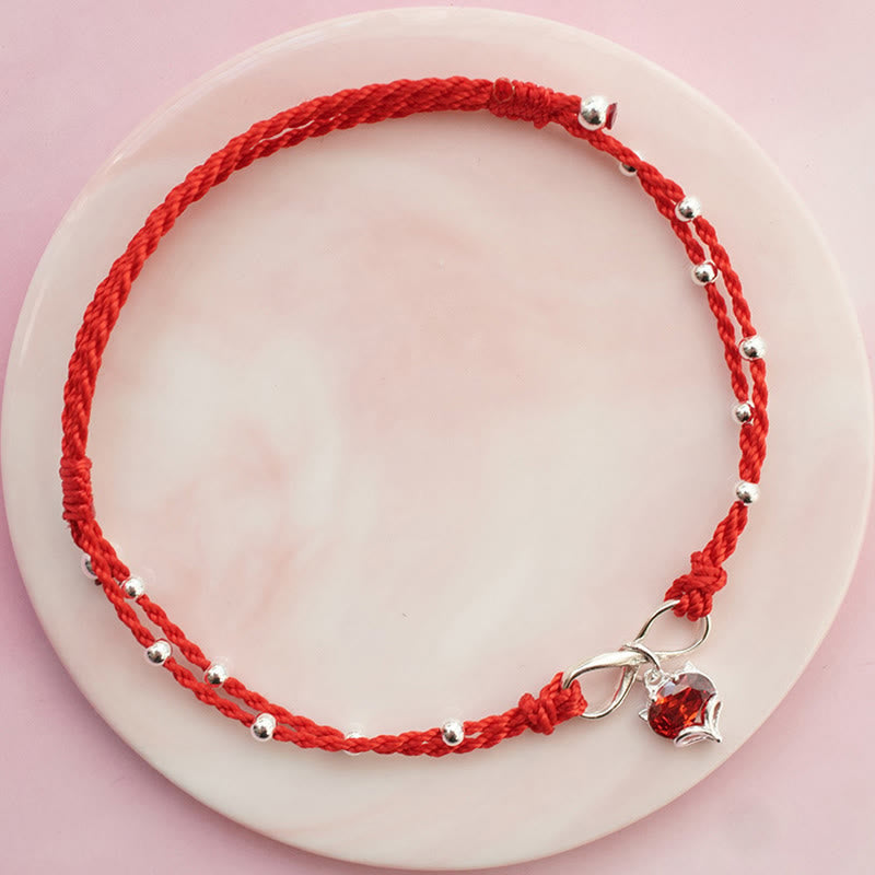 Nimara Ritual Love Heart Infinity Symbol Braided String Anklet