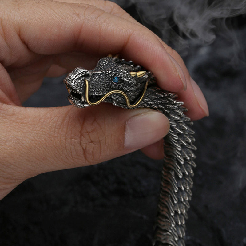Nimara Ritual Nordic Dragon Handmade Amulet Luck Protection Chain Bracelet