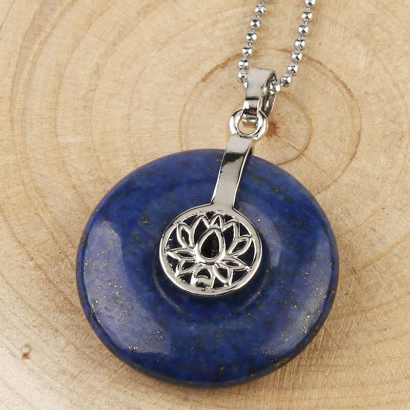 Nimara Ritual Various Crystal Amethyst Pink Crystal Lotus Healing Necklace Pendant