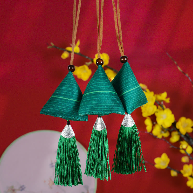Nimara Ritual Dragon Boat Festival Zongzi Pattern Sachet Protection Tassel Hanging Decoration