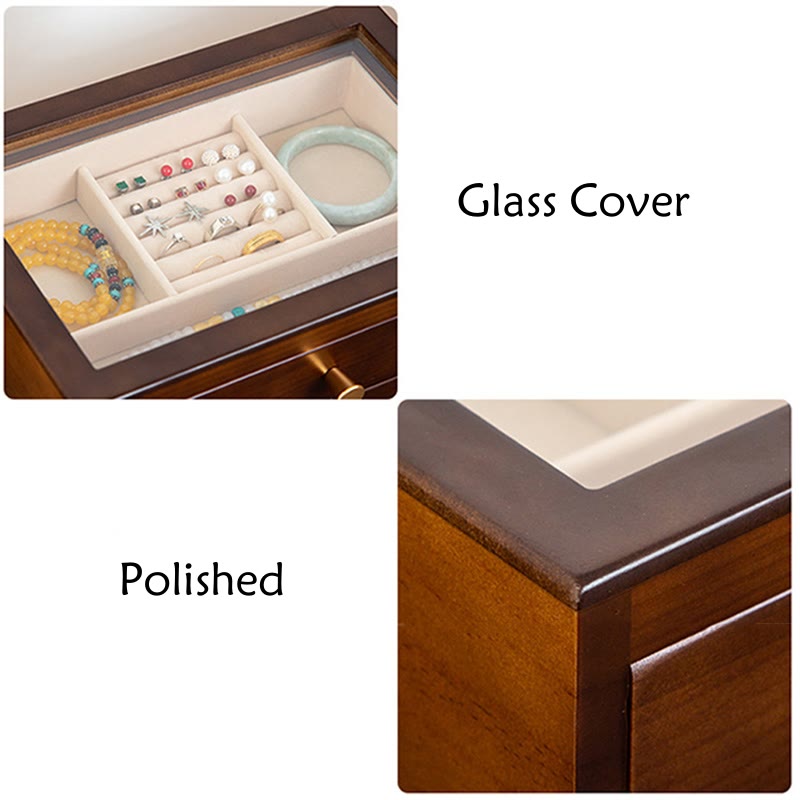 Nimara Ritual Retro Solid Wood Jewelry Box Jewelry Storage Box With Drawer