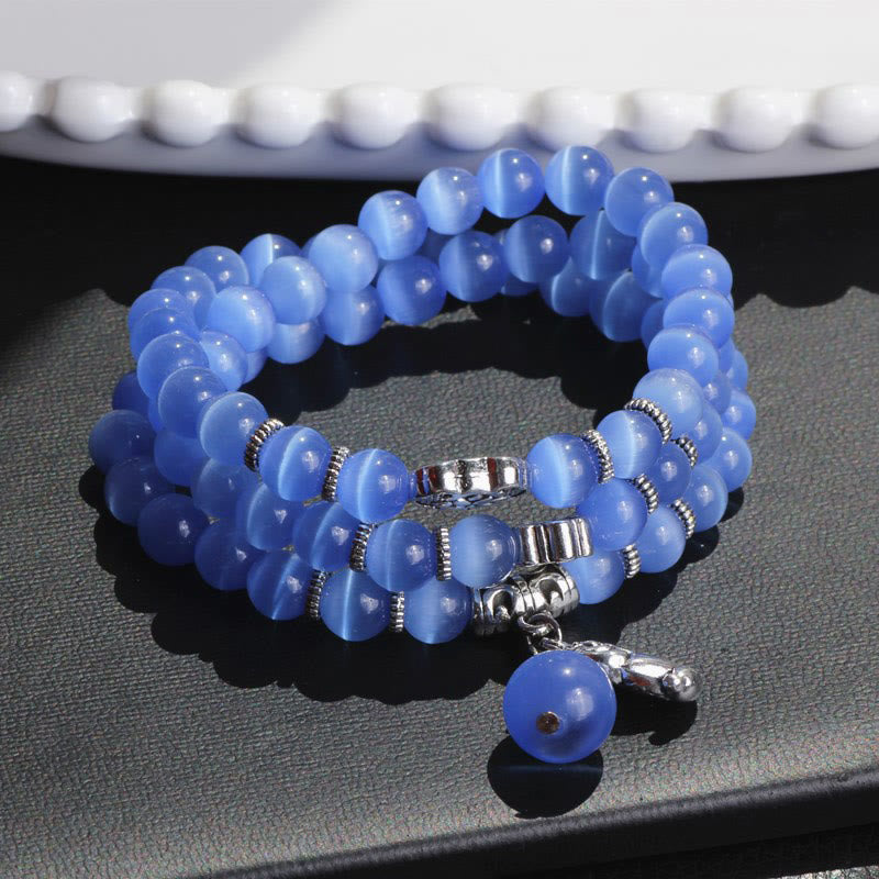 Nimara Ritual Cat Eye PiXiu Support Triple Wrap Bracelet