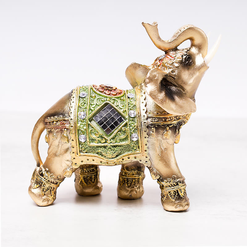 Nimara Ritual Lucky Feng Shui Green Elephant Statue Sculpture Wealth Figurine Gift Home Decoration