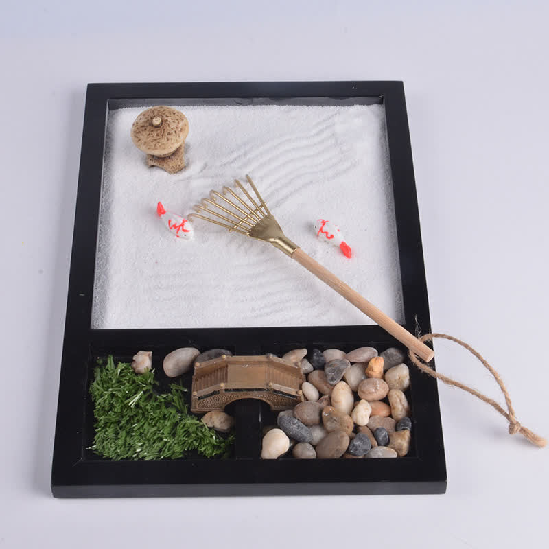 Nimara Ritual Koi Fish Small Bridge Calm Peace Meditation Zen Garden Decoration