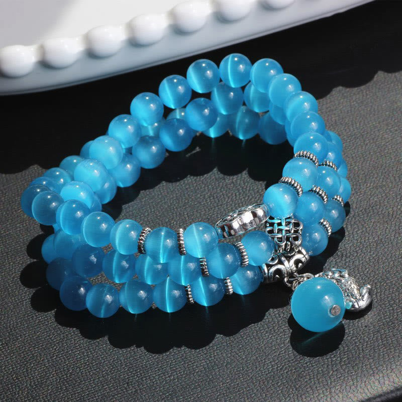 Nimara Ritual Cat Eye PiXiu Support Triple Wrap Bracelet