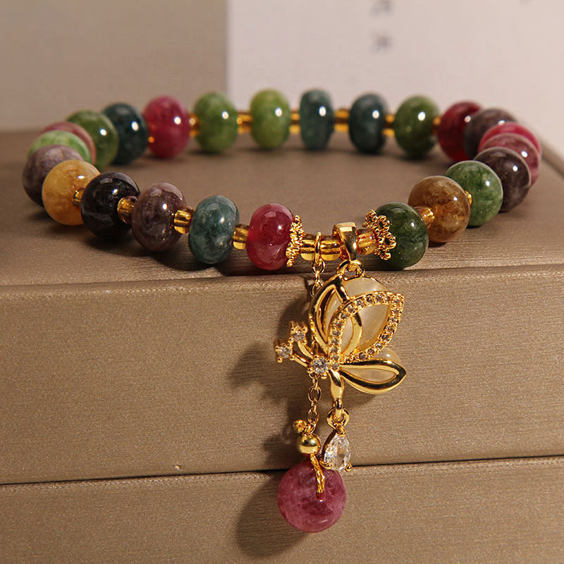 Nimara Ritual Colorful Tourmaline Butterfly Charm Wisdom Bracelet