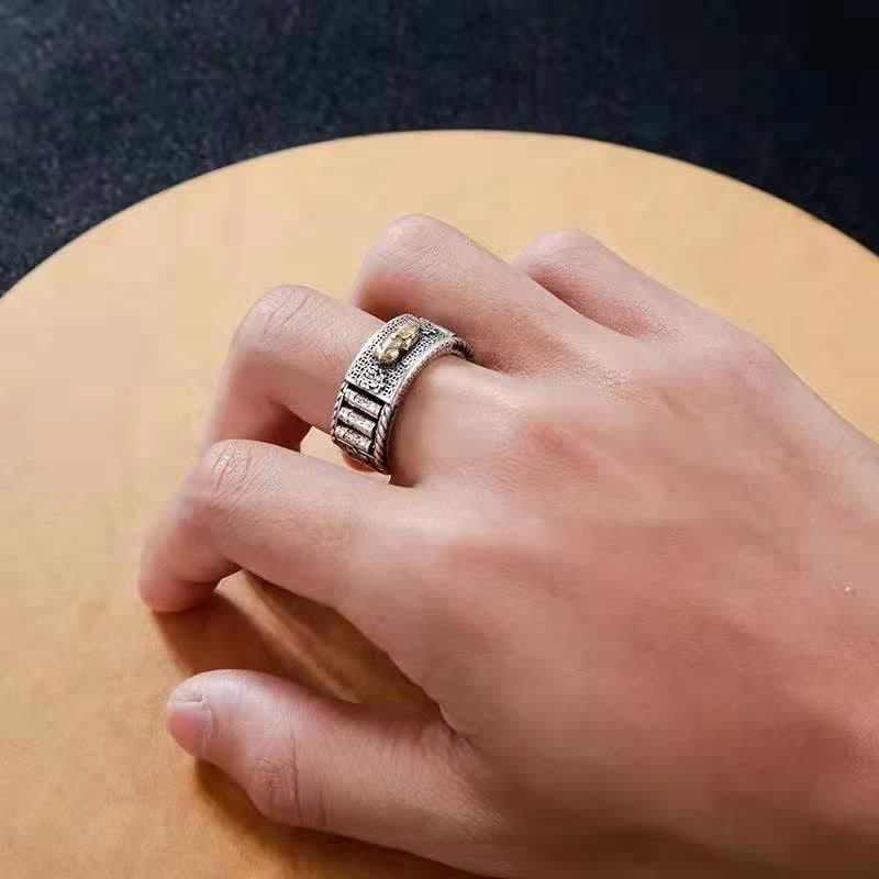 Nimara Ritual Lucky FengShui PiXiu Wealth Prayer Wheels Couple Ring