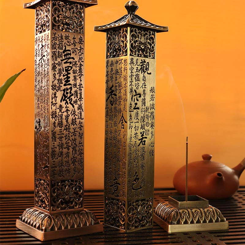 Nimara Ritual Heart Sutra Alloy Incense Holder Healing Home Decoration Incense Burner