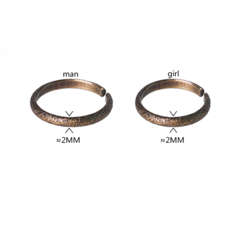 Nimara Ritual Tibetan Vintage Texture Design Copper Luck Couple Ring