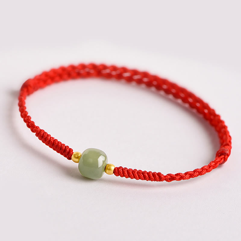 Nimara Ritual Handmade Jade Lucky Bead Prosperity Braided Bracelet