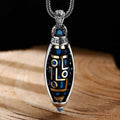 Peace & Purity Tibetan Om Mani Padme Hum Nine-Eye Dzi Bead Pattern Rotatable Necklace Pendant
