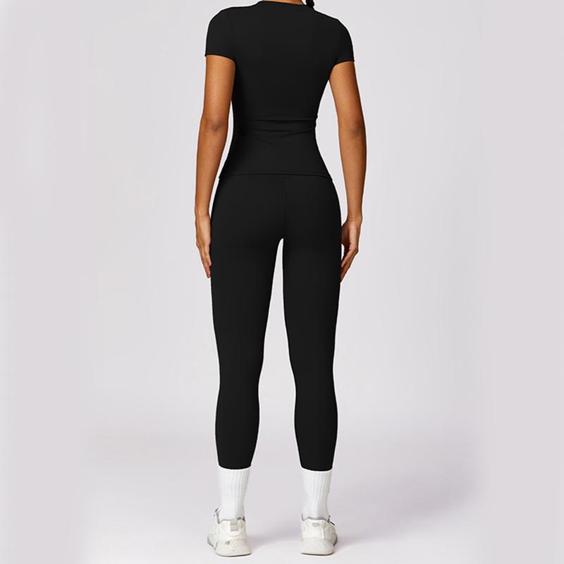 Nimara Ritual Women Short Sleeve T-Shirt Top High Waist Leggings Pants For Sports Yoga