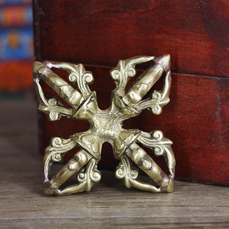 Nimara Ritual Nepal Handmade 5 Prong Double Dorje Copper Strength Vajra
