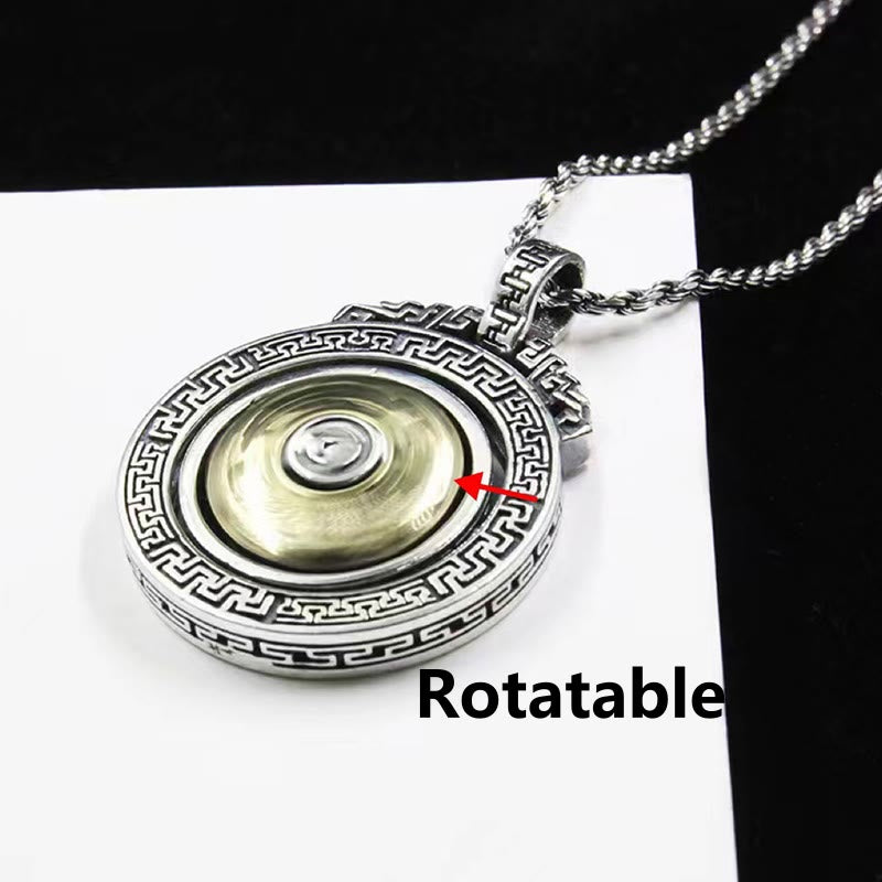 Nimara Ritual Tibetan Om Mani Padme Hum Double Dorje Vajra Rotatable Purity Peace Necklace Pendant