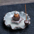 Nimara Ritual Lotus Plum Blossom Square Ceramic Spiritual Backflow Incense Burner