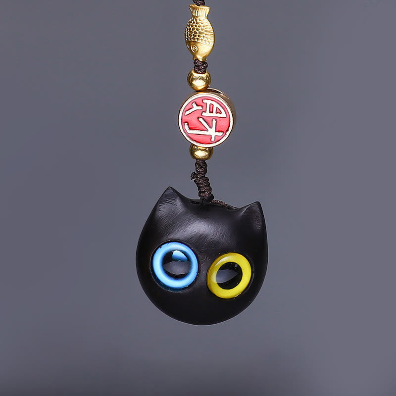Nimara Ritual Green Sandalwood Mini Cute Animal Rabbit Cat Deer Whale Prosperity Phone Hanging Decorations