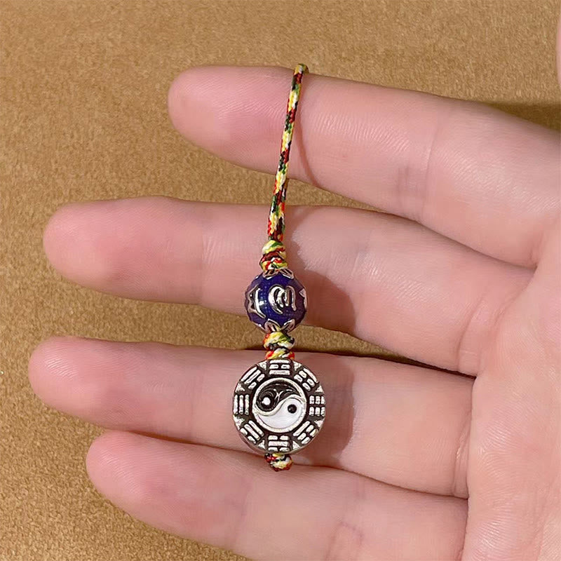 Nimara Ritual Yin Yang Symbol Om Mani Padme Hum Bagua Copper Harmony Key Chain