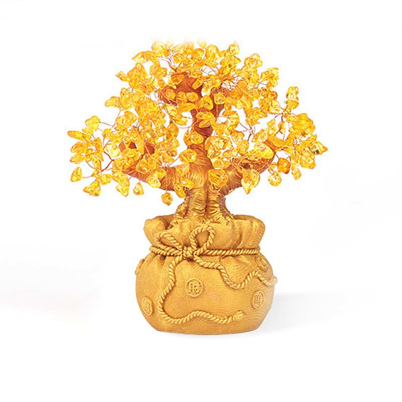 Nimara Ritual Natural Citrine Money Tree Gemstone Ornament - Feng Shui for Prosperity