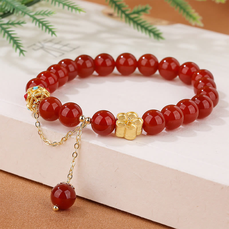 Nimara Ritual Natural Red Agate White Agate Peach Blossom Self-acceptance Bracelet