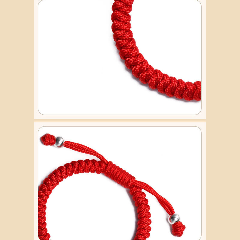 Nimara Ritual 925 Sterling Silver Chinese Lock Charm Multicolored Red String Protection Handmade Braided Kids Bracelet