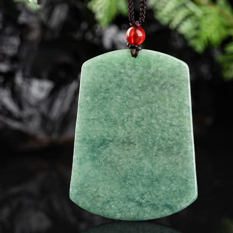 Nimara Ritual Natural Jade Chinese Zodiac Dragon Sea Luck String Necklace Pendant