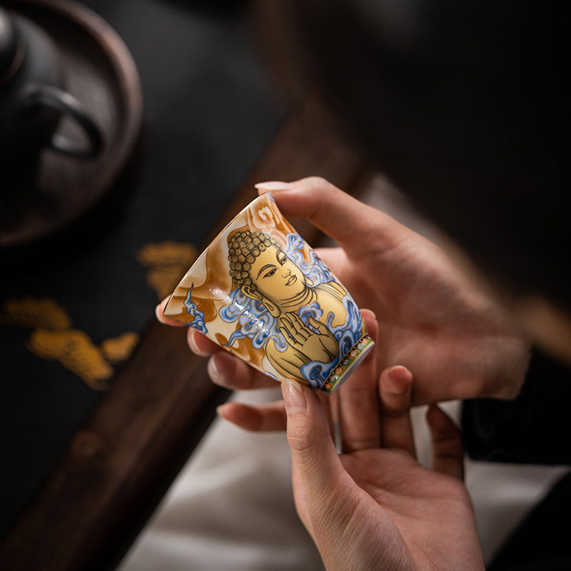 Nimara Ritual Dunhuang Color Flying Apsaras Teacup Kung Fu Tea Cup